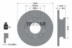 2x Bremsscheibe Hinterachse für FORD TRANSIT V363 Kasten Pritsche/Fahrgestell