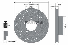 Bremsscheibe Vorderachse rechts für PORSCHE BOXSTER CAYMAN