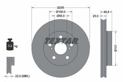 2x Bremsscheibe Vorderachse für TOYOTA PRIUS PHV