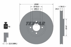 2x Bremsscheibe Vorderachse für VW UP!
