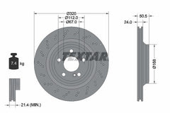 2x Bremsscheibe Hinterachse für MERCEDES-BENZ SL