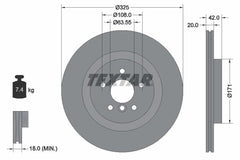 2x Bremsscheibe Hinterachse für JAGUAR XE XF II SPORTBRAKE