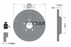 2x Bremsscheibe Hinterachse für TESLA MODEL 3