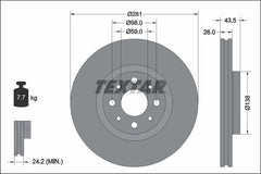 2x Bremsscheibe Vorderachse für FIAT ABARTH 500e Cabriolet 500 500E Schrägheck