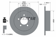 2x Bremsscheibe Hinterachse für SSANGYONG KG MOBILITY MUSSO GRAND