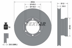 2x Bremsscheibe Vorderachse für MERCEDES-BENZ T2/LN1 Kasten