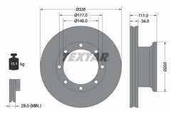 2x Bremsscheibe Hinterachse für MERCEDES-BENZ ATEGO 2 3