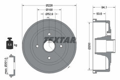 2x Bremstrommel Hinterachse für OPEL CORSA C TIGRA TwinTop Kasten/Schrägheck