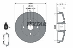 2x Bremstrommel Hinterachse für KIA RIO I Stufenheck Schrägheck