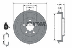 2x Bremstrommel Hinterachse für VW JETTA IV