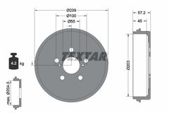 2x Bremstrommel Hinterachse für TOYOTA YARIS