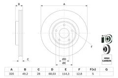 2x Bremsscheibe Vorderachse für INFINITI Q50