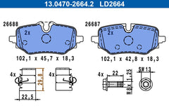 Bremsbelagsatz Scheibenbremse Hinterachse für BMW MINI 2 Active Tourer X1 X2