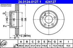 2x Bremsscheibe Vorderachse für CITROËN FIAT OPEL PEUGEOT XSARA Break JUMPER I