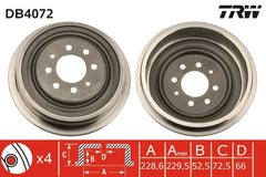 2x Bremstrommel Hinterachse für RENAULT CLIO I ESPACE II FUEGO KANGOO Rapid