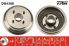 2x Bremstrommel Hinterachse für FORD MAZDA FIESTA IV V FUSION Kasten/Schrägheck