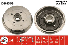 2x Bremstrommel Hinterachse für RENAULT CLIO III Kasten/Schrägheck Grandtour