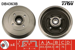 2x Bremstrommel Hinterachse für RENAULT CLIO III Kasten/Schrägheck Grandtour