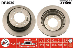 2x Bremsscheibe Hinterachse für ISUZU OPEL TROOPER II Geländewagen offen III