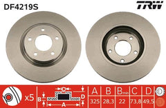 2x Bremsscheibe Vorderachse für JAGUAR XJ XK 8 Coupe Convertible