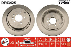 2x Bremsscheibe Hinterachse für LAND ROVER DISCOVERY IV RANGE SPORT I