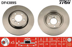 2x Bremsscheibe Hinterachse für BMW 7