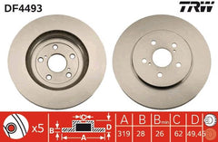 2x Bremsscheibe Vorderachse für LEXUS RX