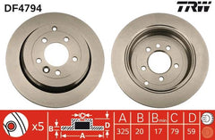 2x Bremsscheibe Hinterachse für LAND ROVER DISCOVERY III VAN IV RANGE SPORT I