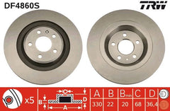 2x Bremsscheibe Hinterachse für AUDI A4 B8 Avant A5 Sportback Cabriolet Q5 Van