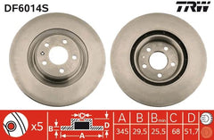2x Bremsscheibe Vorderachse für AUDI A4 B8 Avant A5 Sportback Cabriolet Q5 Van
