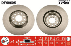 2x Bremsscheibe Vorderachse für AUDI A6 C5 Avant