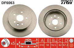 2x Bremsscheibe Hinterachse für LEXUS GS IS II III C
