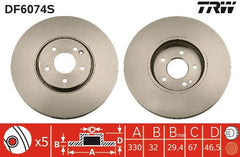 2x Bremsscheibe Vorderachse für CHRYSLER MERCEDES-BENZ CROSSFIRE Roadster
