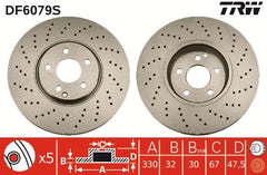 2x Bremsscheibe Vorderachse für MERCEDES-BENZ E-KLASSE T-Model S-KLASSE