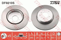 2x Bremsscheibe Hinterachse für BMW 5 Gran Turismo Touring 6 Cabriolet Coupe 7