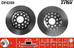 2x Bremsscheibe Hinterachse für AUDI VW A8 D3 PHAETON