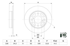 2x Bremsscheibe Hinterachse für SUZUKI SWIFT V