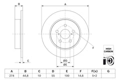 2x Bremsscheibe Hinterachse für TOYOTA YARIS