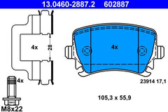 Bremsbelagsatz Scheibenbremse Hinterachse für AUDI SEAT SKODA VW TT Roadster