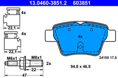 Bremsbelagsatz Scheibenbremse Hinterachse für PEUGEOT 207 CC SW 207/207+