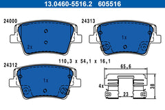 Bremsbelagsatz Scheibenbremse Hinterachse für HYUNDAI SANTA FE IV Kasten/SUV