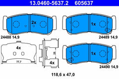 Bremsbelagsatz Scheibenbremse Hinterachse für HYUNDAI H-1 / STAREX Bus Kasten