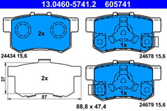Bremsbelagsatz Scheibenbremse Hinterachse für HONDA ACCORD VIII Tourer IX