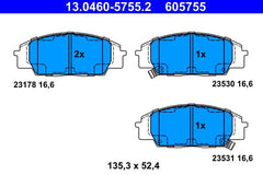 Bremsbelagsatz Scheibenbremse Vorderachse für HONDA CIVIC VII Hatchback Coupe