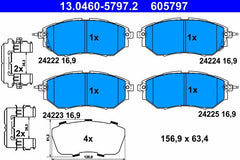 Bremsbelagsatz Scheibenbremse Vorderachse für SUBARU FORESTER LEGACY IV Station