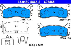 Bremsbelagsatz Scheibenbremse Hinterachse für MAZDA 323 F V MX-5 I II