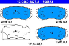Bremsbelagsatz Scheibenbremse Vorderachse für HYUNDAI KIA COUPE II ELANTRA IV