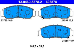 Bremsbelagsatz Scheibenbremse Vorderachse für HONDA CIVIC VII Hatchback
