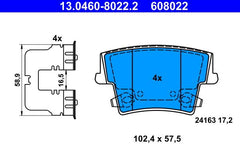 Bremsbelagsatz Scheibenbremse Hinterachse für CHRYSLER 300C Touring