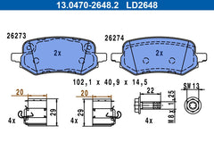 Bremsbelagsatz Scheibenbremse Hinterachse für FORD PUMA